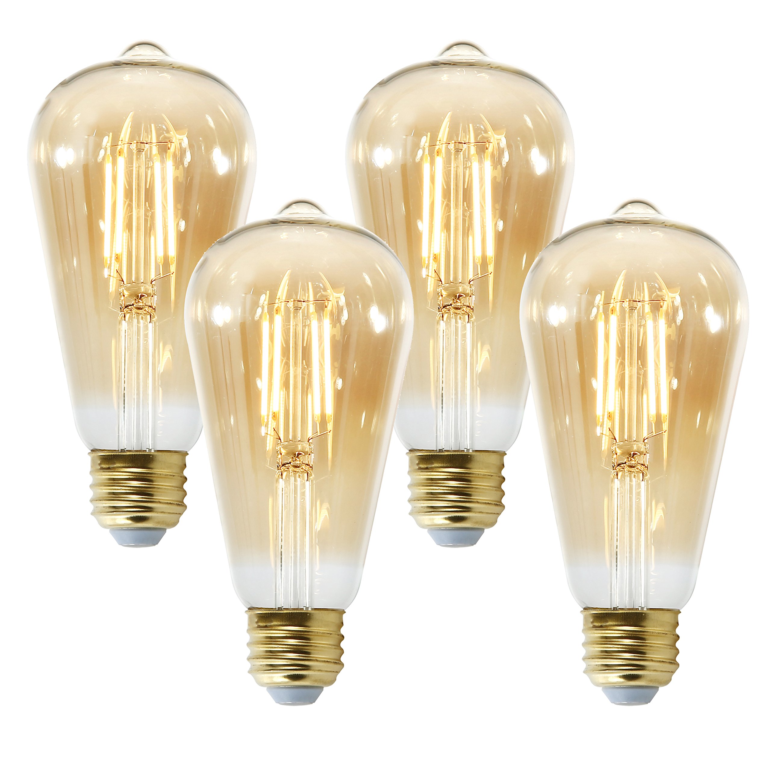 Light Society Set of 4 Holland ST21 Amber LED Vintage